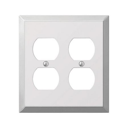 Amerelle Amerelle 161DD 2 Duplex Polished Chrome Stamped Steel Wall Plate 3501533
